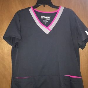Grey's Anatomy 3 Pocket Color Block Scrub Top